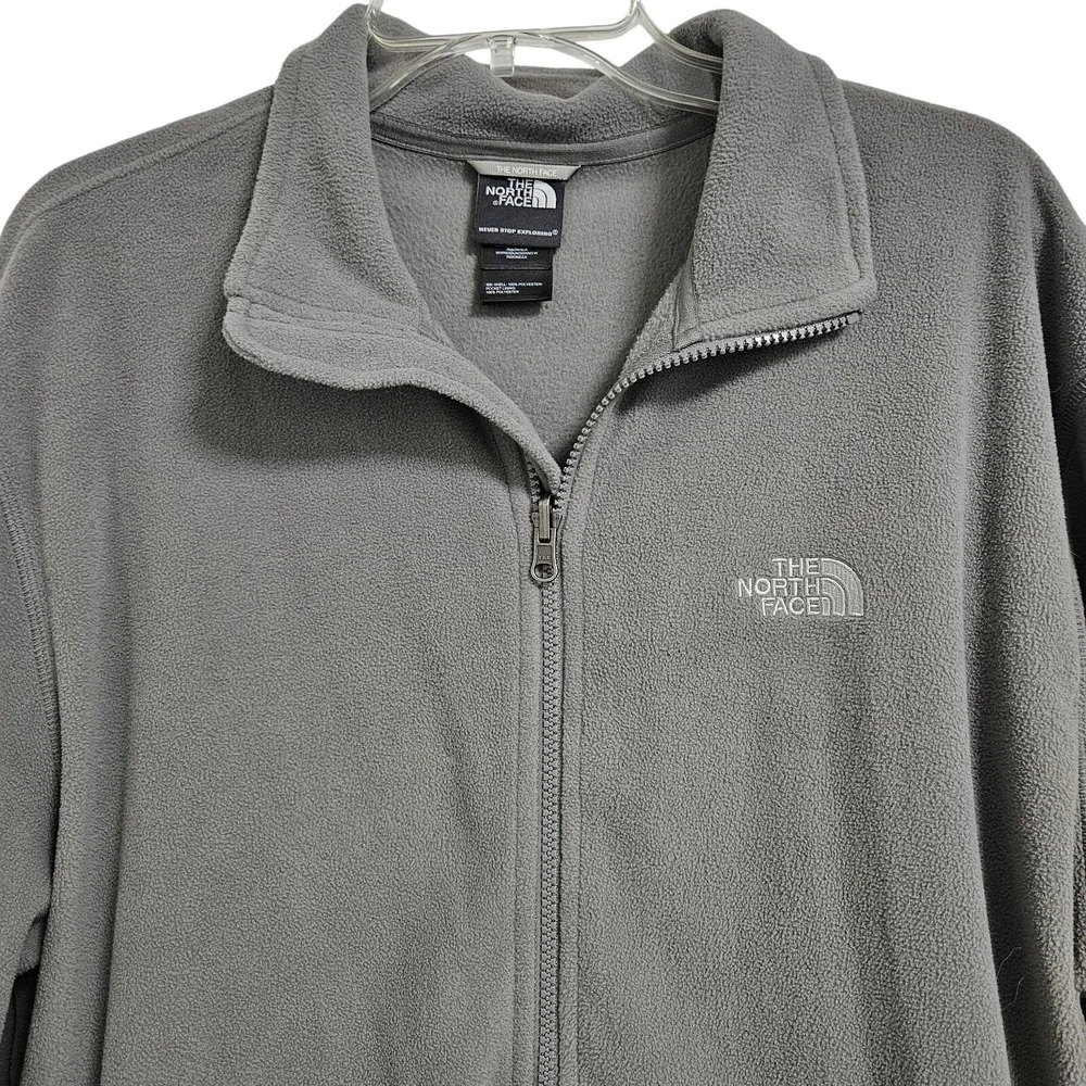 The North Face Fleece Jacket Mens XL Gray TKA 100 Full Zip Mock Neck Activewear